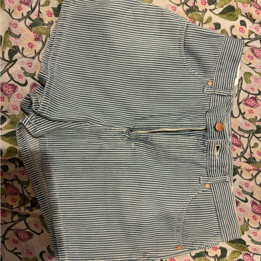Wrangler Striped Jean Shorts - Black and White